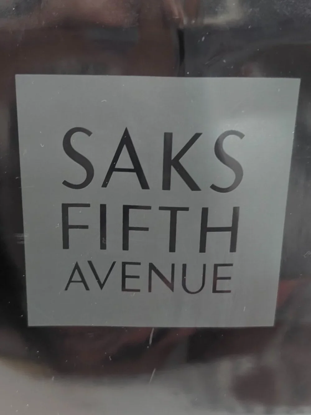 Saks Fifth Avenue logo patent leather tote